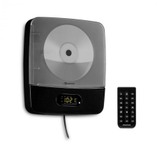 Auna Vertiplay, CD lejátszó, bluetooth, éjjeli lámpa, FM rádió, AUX, digitális óra, fekete cd lejátszó