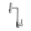 AUSTLER FH-3428L-5 mosogató smart csaptelep - kihúzható multifunkciós fej - vízhőfok kijelző (inox)