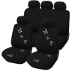 AUTOLIFE 9 részes Pillangós autós üléshuzat szett - Légzsákos - Fekete