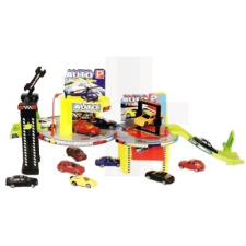  Autószerviz emelővel + 3 db autó dekorációs kellék