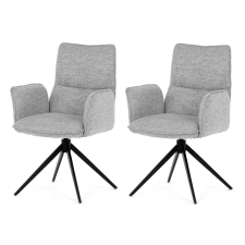 AUTRONIC DCH-D1328 SIL2 étkezőszék szett, 2 db, világosszürke bútor