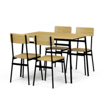  Autronic Étkezőgarnitúra 4 székkel 110x76 cm MDF barna AUT-O2155 OAK bútor