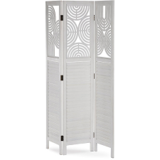 AUTRONIC Paraván dřevěný 3 dílný, masiv smrk, bílý bútor