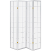 AUTRONIC Paraván dřevěný 4 dílný, masiv smrk, bílá netkaná textilie, bílý matný lak