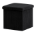 AUTRONIC Tárolós puff, fekete kordbársony, 38×38×38 cm