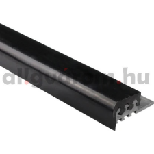 AV Lépcsőszegély PVC 10x2700 mm fekete gumi borítással élvédő, sín, szegélyelem