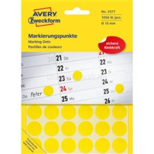 Avery 3377 18mm 1056db-os sárga jelölőpont (AVERY_3377) etikett