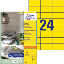 Avery 3451 70x37mm sárga univerzális címke füzetcímke