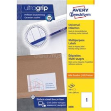 Avery 3478 210x297mm univerzális 100db-os etikett (AVERY_3478) etikett