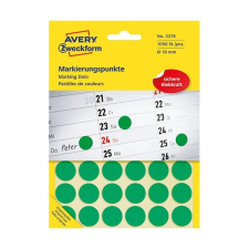 Avery Etikett AVERY 3376 öntapadó jelölőpont zöld 18mm 1056 jelölőpont/csomag etikett