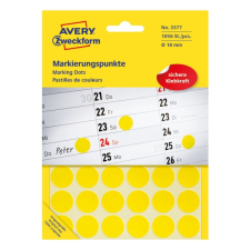 Avery Etikett avery 3377 öntapadó jelölőpont sárga 18mm 1056 jelölőpont/csomag etikett
