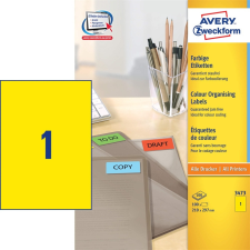 Avery Etikett AVERY 3473 210x297 mm sárga  univerzális 100 címke/doboz 100 ív/doboz etikett