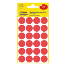 Avery Etikett AVERY 3595 öntapadó jelölőpont piros 18mm 96 jelölőpont/csomag etikett