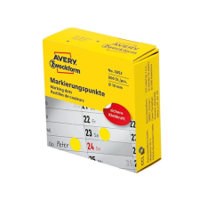 Avery Etikett AVERY 3852 öntapadó jelölőpont adagoló dobozban sárga 10mm 800 jelölőpont/doboz etikett