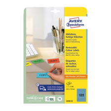 Avery Etikett AVERY L6048-20 25,4x10 mm univerzális visszaszedhető kék 20 ív/csomag etikett