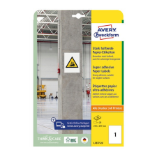 Avery Etikett AVERY L7877-20 210x297 mm szuper öntapadó 20 ív/csomag etikett