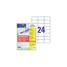 Avery Etikett címke, 70x37mm, univerzális, 65 lap, 24 címke/lap Avery, fehér etikett