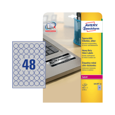 Avery zweckform 30 mm-es Avery Zweckform A4 íves etikett címke, ezüst színű (20 ív/doboz) etikett