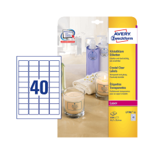 Avery zweckform 45,7*25,4 mm-es Avery Zweckform A4 íves etikett címke, priehladná (číra), (25 ív/doboz) etikett
