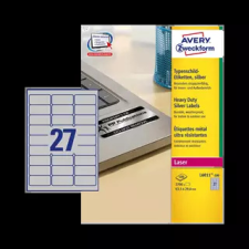 Avery zweckform 63.5 mm x 29.6 mm Műanyag Íves etikett címke  Ezüst  ( 100 ív/doboz ) etikett