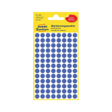 Avery zweckform 8*8 mm-es Avery Zweckform öntapadó íves etikett címke, kék színű (4 ív/doboz), visszaszedhető ragasztóval etikett