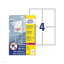 Avery zweckform Etikett címke antimikrobiális L8003-10 105x148mm fehér 10 ív etikett