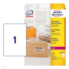 Avery zweckform Etikett címke címzés L7567-25 QuickPEEL átlátszó poliészter A4 borítékra, 210 x 297 mm etikett