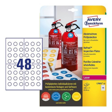 Avery zweckform Etikett címke eltávolíthatatlan plakettek nyomtatható L7801-10, 20 mm, Avery etikett