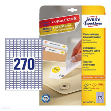 Avery zweckform Etikett címke speciális etikett L4730REV-25 visszaszedhető 17,8 x 10 mm etikett