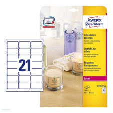 Avery zweckform Etikett címke speciális L7782-25 víztiszta átlátszó címke 63,5 x 38,1 mm etikett