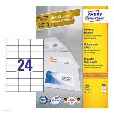 Avery zweckform Etikett címke univerzális 3474 etikett fehér 70 x 37 mm etikett
