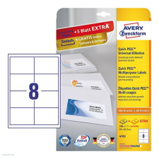 Avery zweckform Etikett címke univerzális 4782 QuickPEEL 97 x 67,7 mm etikett