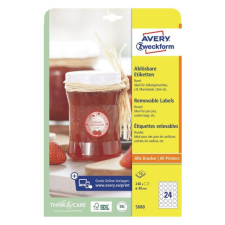 Avery zweckform Etikett címke univerzális 5080 visszaszedhető fehér kör 40mm 10ív Avery etikett