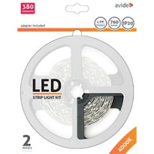 Avide Fehér fényű LED szalag szett (2 méter LED szalag + tápegység) villanyszerelés