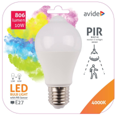 Avide Izzó Smart LED Globe A60 10W NW 4000K PIR mozgásérzékelővel, Avide izzó