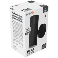 Avide Peka cserélhető fényforrású kültéri fali lámpa, max.2x10W (GU10, IP44, fekete) kültéri világítás