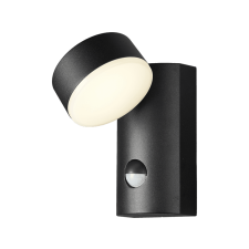 Avide Siraz kültéri fali lámpa mozgásérzékelővel, 12W, fekete kültéri világítás