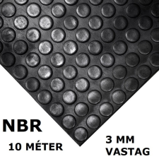 AVRubber NBR pöttyös gumiszőnyeg 120 cm széles 10 méter hosszú 3 mm vastag tekercs buborék metrómintás munkavédelem