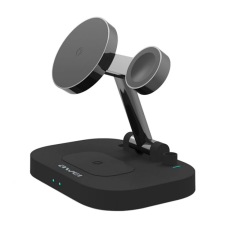 Awei asztali töltőállvány 4in1 (15W, wireless, gyorstöltő, MagSafe, Apple Watch töltő) FEKETE okosóra kellék