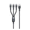 Awei CL-975 adatkábel 3in1 (USB - lightning/microUSB/Type-C, 100W, gyorstöltő, 120cm) FEKETE (AWEI_CL-975)