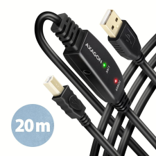 AXAGON ADR-220B aktív USB-B hosszabbító kábel 20m kábel és adapter