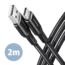 AXAGON BUCM-AM20AB USB-C - USB-A adat- és töltőkábel 2m fekete (BUCM-AM20AB) mobiltelefon kellék
