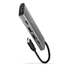 AXAGON HMC-5G2 Dokkoló USB-C eszközökhöz Ezüst-fekete laptop kellék