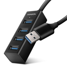 AXAGON HUE-M1A USB3.2 Hub 4-port metal black hub és switch