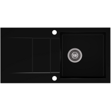 Axis CASCADA 40 gránit mosogató, szifonnal, fekete, beépíthető mosogatótálca