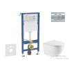 AXO Geberit Duofix Basic falra szerelhető WC szett, Kielle OUDEE Vortex rimless+ WC softclose ülőkével, Geberit Delta 01 matt króm nyomólappal, fehér SANI11CA2111