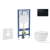 AXO Geberit Duofix falra szerelhető WC szett, Kielle Oudee Vortex kompakt WC és soft close ülőkével, Geberit Sigma 01 fényes fekete nyomólappal SANI11CA5139B