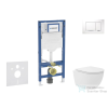 AXO Geberit Duofix falra szerelhető WC szett, Kielle Oudee Vortex kompakt WC és soft close ülőkével, Geberit Sigma 30 fényes fehér/króm nyomólappal SANI11CA3164B