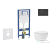AXO Geberit Duofix falra szerelhető WC szett, Kielle Oudee Vortex kompakt WC és soft close ülőkével, Geberit Sigma 30 matt/fényes fekete nyomólappal SANI11CA5138B