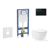AXO Geberit Duofix falra szerelhető WC szett, Kielle Oudee Vortex WC és soft close ülőkével, Geberit Sigma 01 fényes fekete nyomólappal SANI11CA5145B